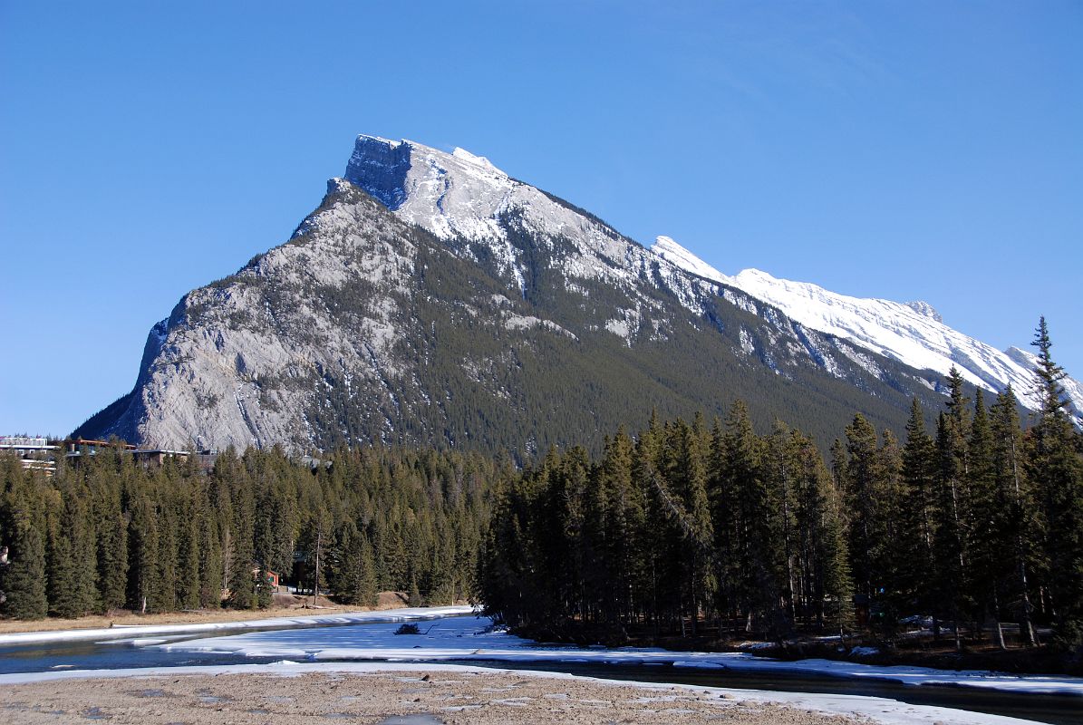 19A Mount Rundle Afternoon From Bow River Bridge In Banff In Winter